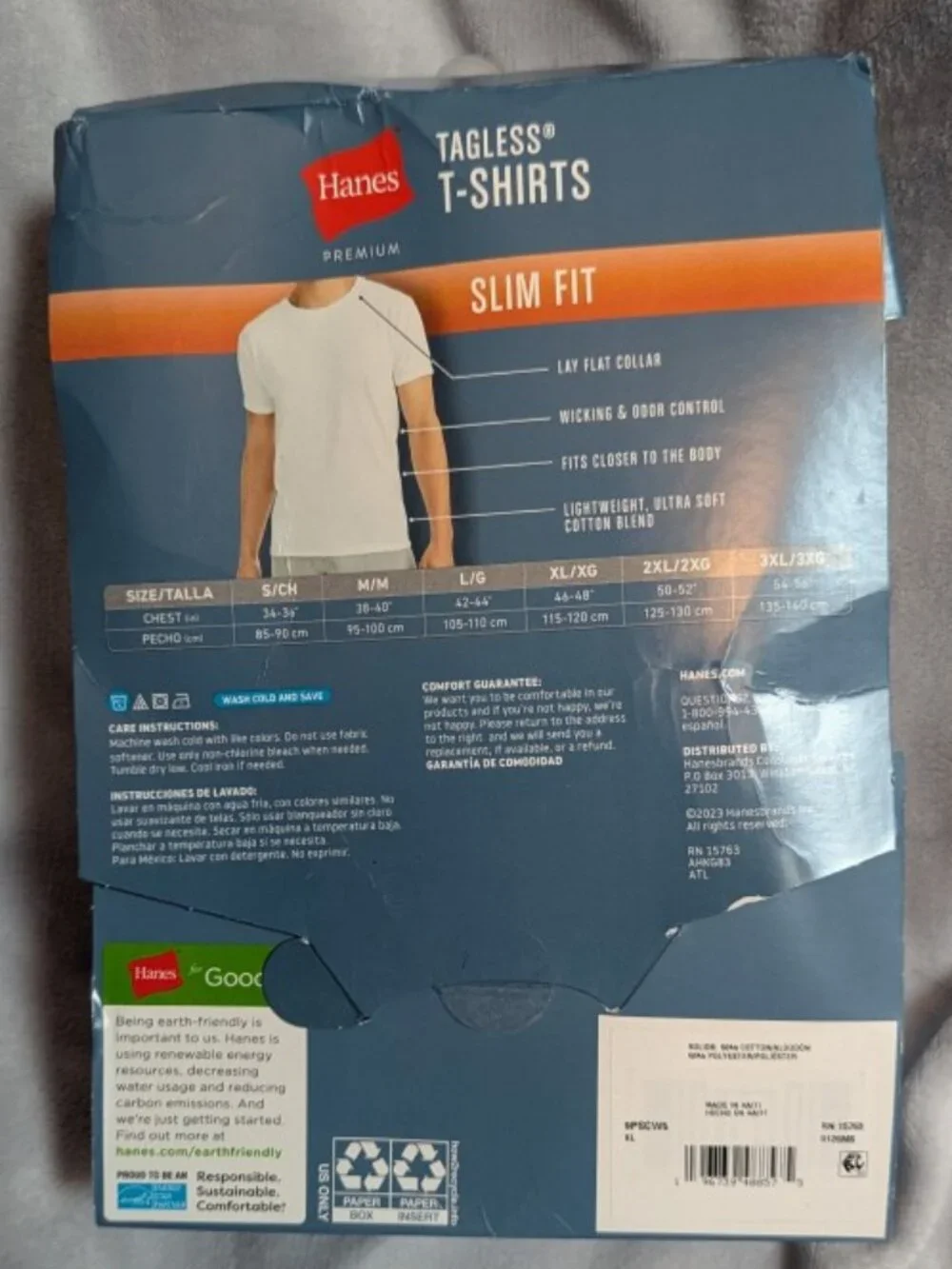 NWT Hanes Men's Premium 5pk Slim Fit Crew Neck T-Shirt - White XL Dirt from Box